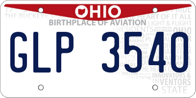 OH license plate GLP3540