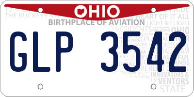 OH license plate GLP3542