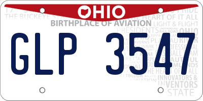 OH license plate GLP3547