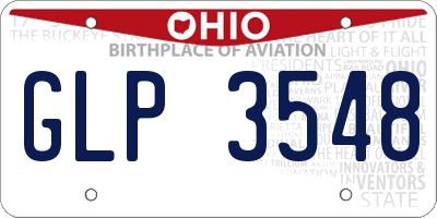 OH license plate GLP3548
