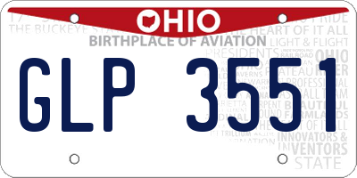 OH license plate GLP3551