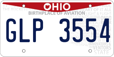 OH license plate GLP3554