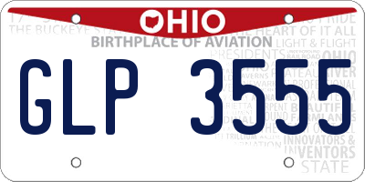 OH license plate GLP3555