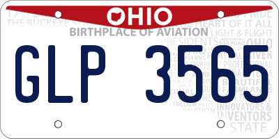 OH license plate GLP3565