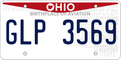 OH license plate GLP3569