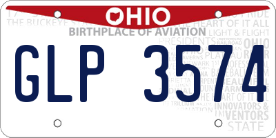 OH license plate GLP3574