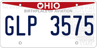 OH license plate GLP3575