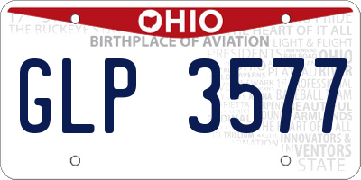 OH license plate GLP3577