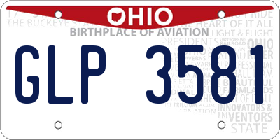 OH license plate GLP3581