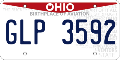 OH license plate GLP3592