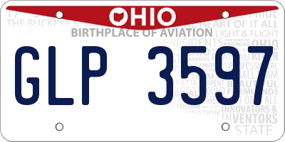 OH license plate GLP3597