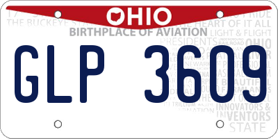 OH license plate GLP3609