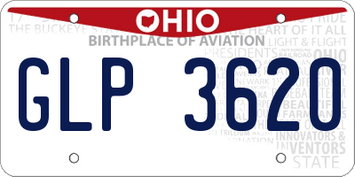 OH license plate GLP3620