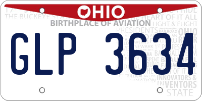 OH license plate GLP3634