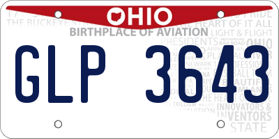 OH license plate GLP3643