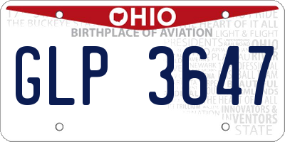OH license plate GLP3647