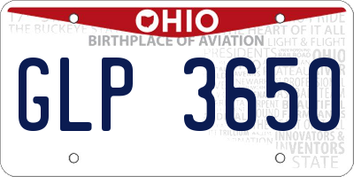 OH license plate GLP3650