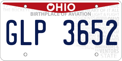 OH license plate GLP3652