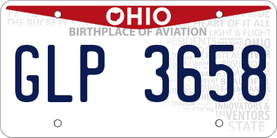 OH license plate GLP3658