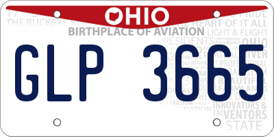 OH license plate GLP3665