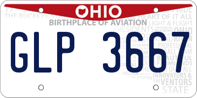 OH license plate GLP3667