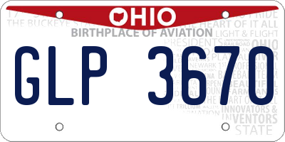 OH license plate GLP3670