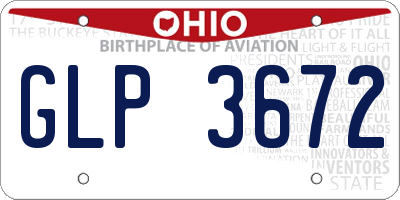 OH license plate GLP3672