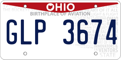 OH license plate GLP3674