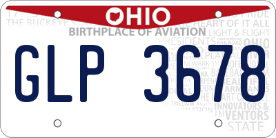 OH license plate GLP3678