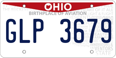 OH license plate GLP3679