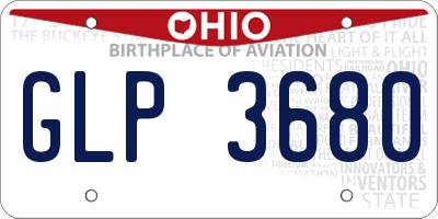 OH license plate GLP3680