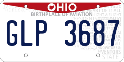 OH license plate GLP3687