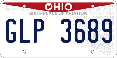 OH license plate GLP3689