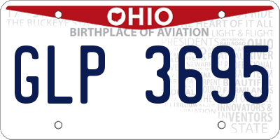 OH license plate GLP3695