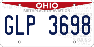 OH license plate GLP3698