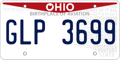 OH license plate GLP3699