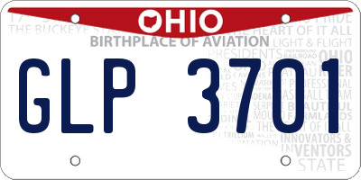 OH license plate GLP3701