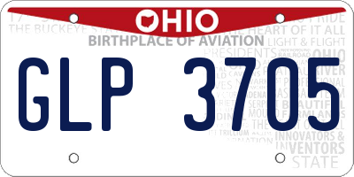 OH license plate GLP3705