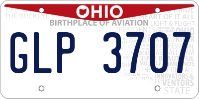 OH license plate GLP3707
