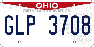 OH license plate GLP3708