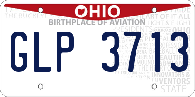 OH license plate GLP3713
