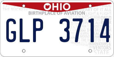 OH license plate GLP3714