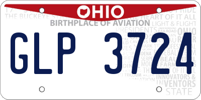 OH license plate GLP3724