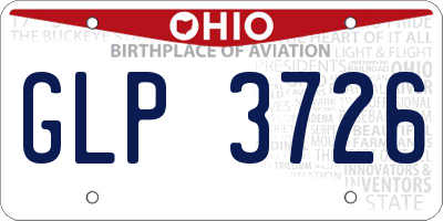 OH license plate GLP3726
