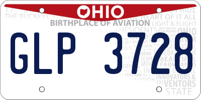OH license plate GLP3728