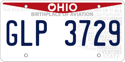 OH license plate GLP3729