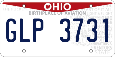 OH license plate GLP3731