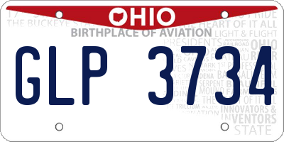 OH license plate GLP3734