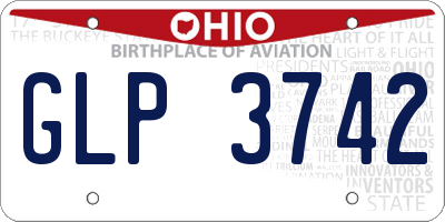 OH license plate GLP3742