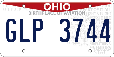 OH license plate GLP3744
